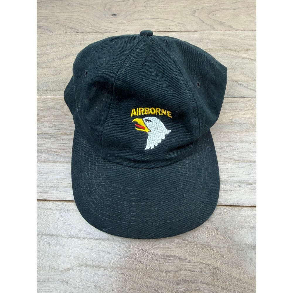 NISSIN AIRBORNE Eagle Military Baseball Cap Men's Black Hat